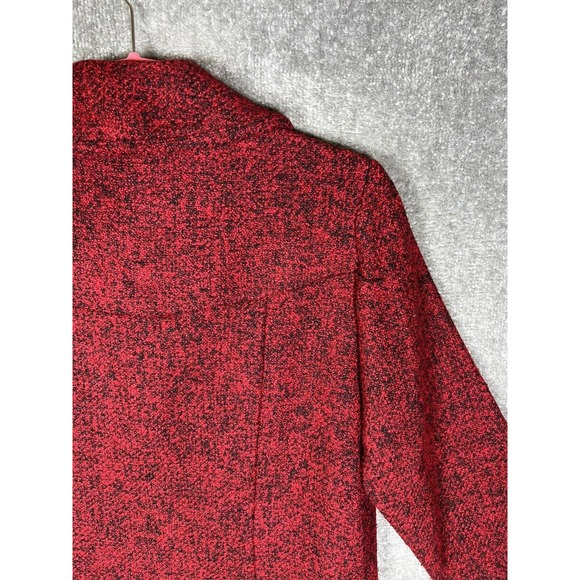 Soft Works Wool Blend 3 Button Knit Blazer Womens Size 10 Red Black 3/4 Sleeve - Picture 9 of 14